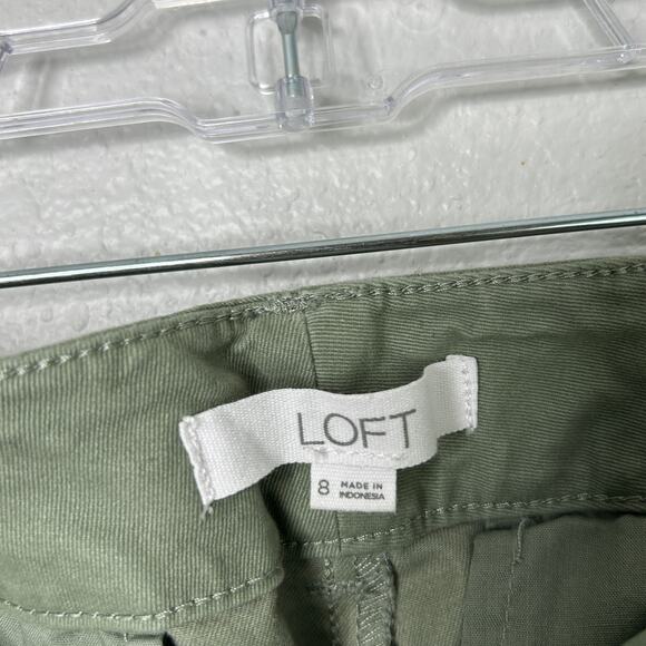 Loft The Monroe Slim Pant Green Size 8 Cotton Twill Ankle Mid Rise Stretch - Picture 5 of 8